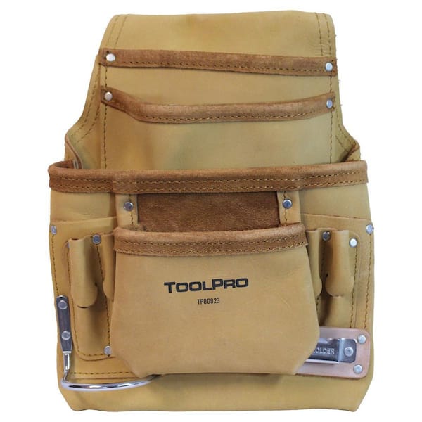 10 Pocket Top Grain Leather Nail and Tool Pouch