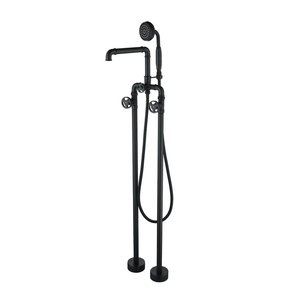 2-Handle Freestanding Tub Faucet with Hand Shower in Black price history on PriceWatchPro