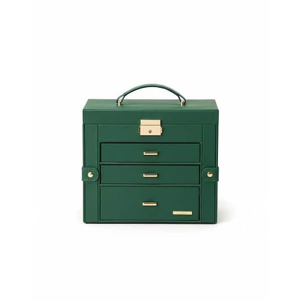 JEWEL BOX 1 & 2 セット 2 IN 1 Jewelry Box, with Small Travel Case, Brown YA102 - The Home