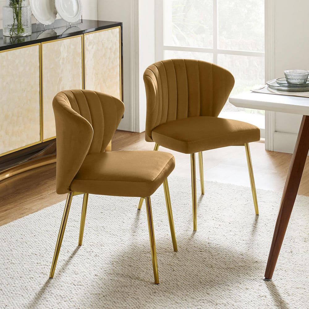 Milia Golden Legs Golden Tufted Dining Side Chair (Set of 2) price history on PriceWatchPro