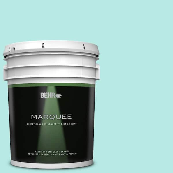 BEHR MARQUEE 5 gal. #P450-2 Tahitian Breeze Semi-Gloss Enamel Exterior Paint & Primer