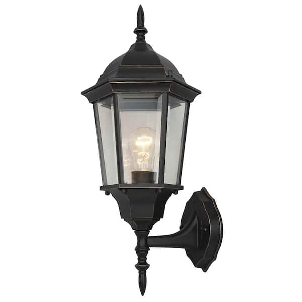 1-Light Imperial Black Outdoor Wall Lantern Sconce EL953IB - The Home Depot