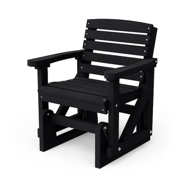 Wildridge Classic 1-Person Black Plastic Outdoor Glider