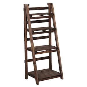42.5 in. H Foldable Wooden Flower Stand Shelf Ladder Stand, Indoor/Outdoor (4-Tier)
