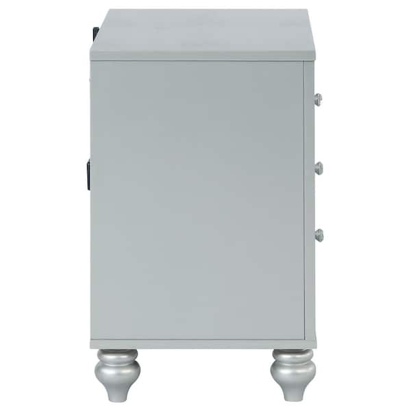 Coaster Gunnison 2-drawer Nightstand Silver Metallic 223212
