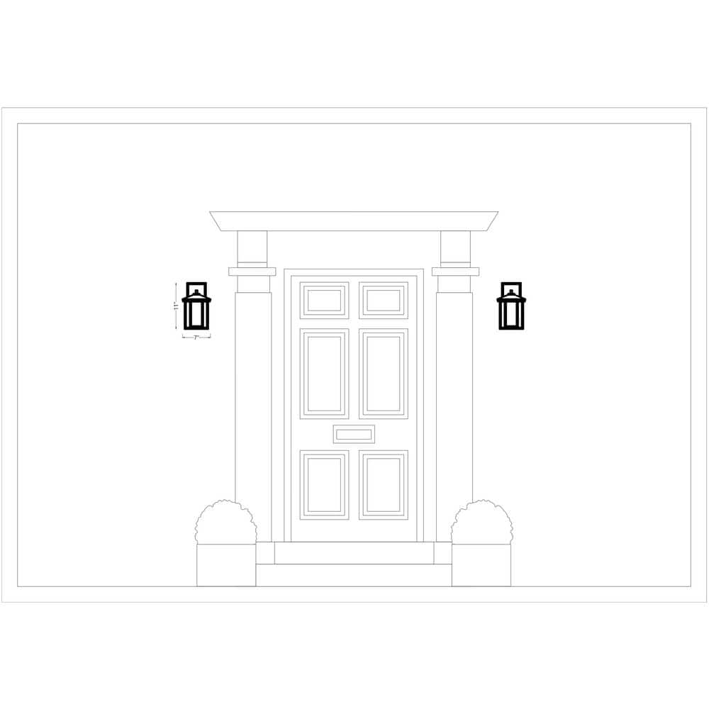 Transitional Hunnington Black Pewter 1-Light Outdoor Sconce with Seeded Glass