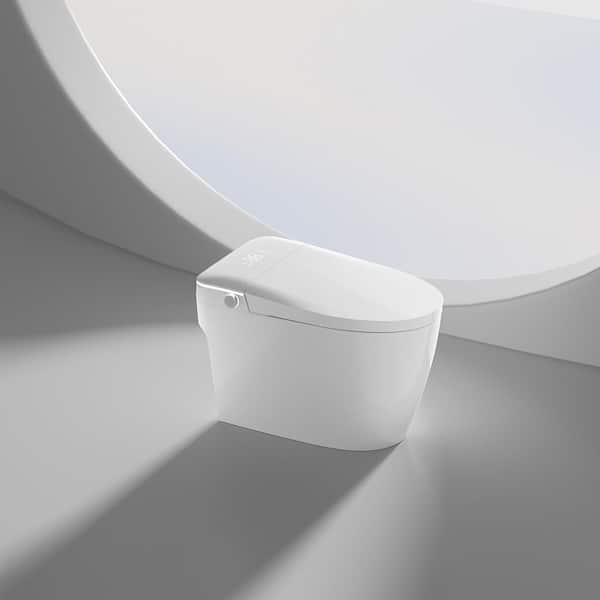 Smart Elongated Bidet Toilet 1.28 GPF in White with Heated Seat, Auto Flush, Warm Water, Dryer, Remote Control