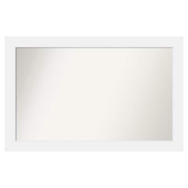 Amanti Art Corvino White 45 in. x 29 in. Custom Non-Beveled Matte Wood Framed Bathroom Vanity Wall Mirror