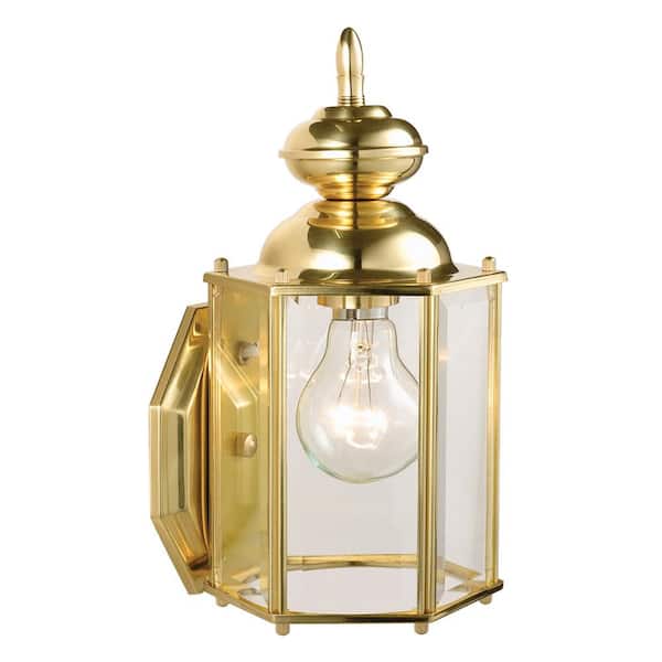Design House Augusta Solid Brass Outdoor Wall Lantern Sconce