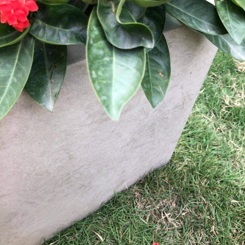 Kante 27" Weathered Gray Concrete Rectangular Planter
