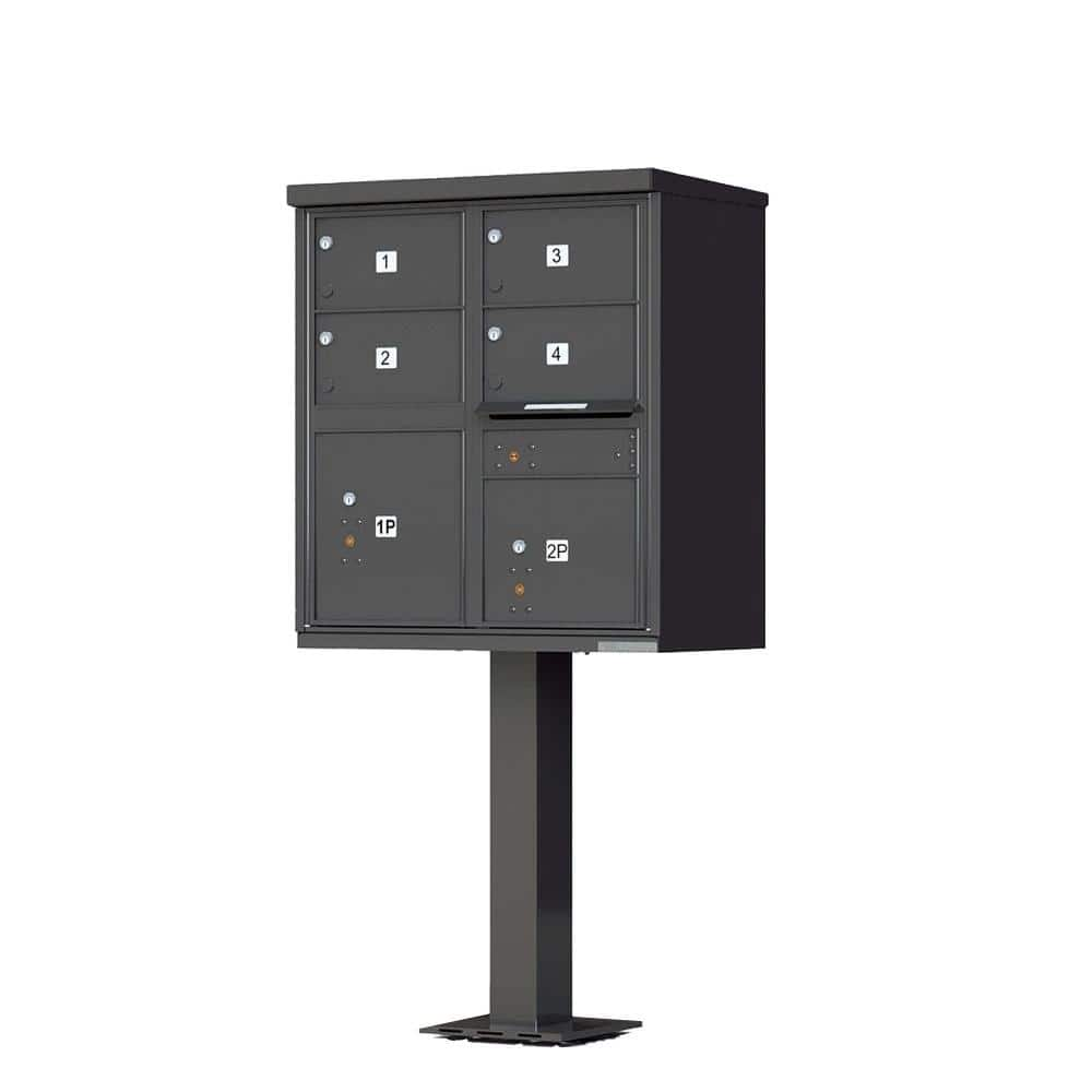 Vital Cluster Box Unit, 4 Mailboxes & 2 Parcel Lockers, Dark Bronze