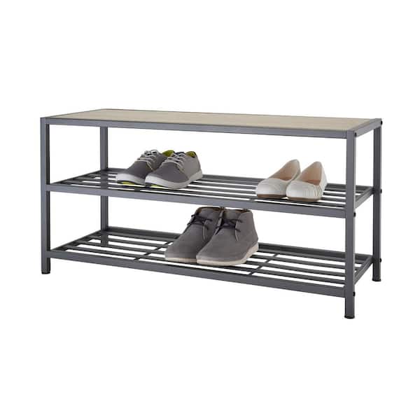 Shoe Bench with 6 Storage Compartments and 3 Adjustable Shelves-Natural - Color