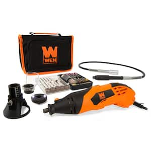1.4 Amp High-Powered Variable Speed Rotary Tool with Cutting Guide, LED Collar, 100+ Accessories, Case and Flex Shaft