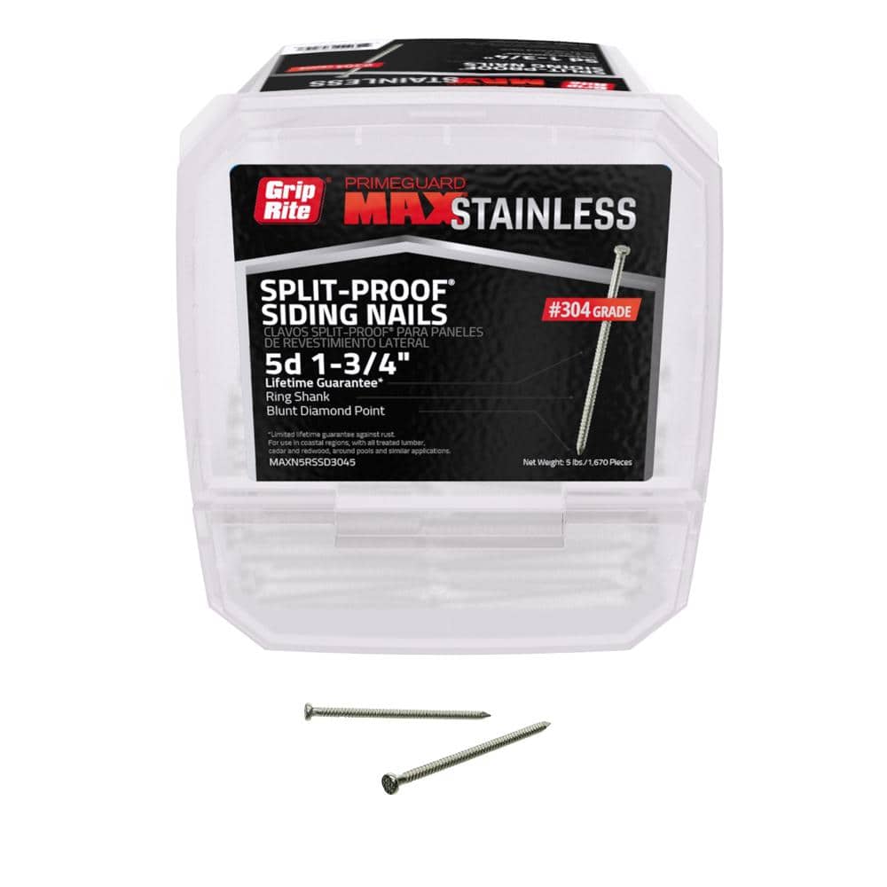 PrimeSource 14 x 13/4 in. 304 Stainless Steel SplitProof Siding Nail