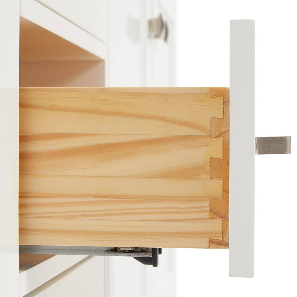 White Marble Top Double Freestanding Vanity with Rectangular Basins