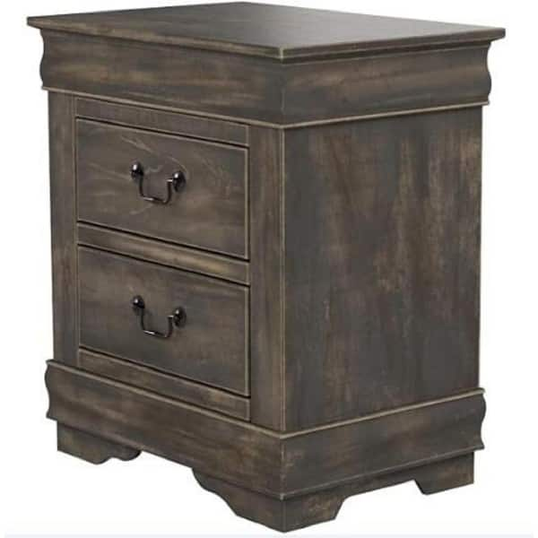 Acme Louis Philippe Antique Gray Nightstand