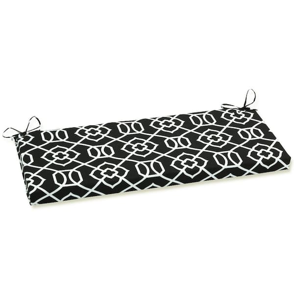 Pillow Perfect Other Rectangular Outdoor Bench Cushion in Black