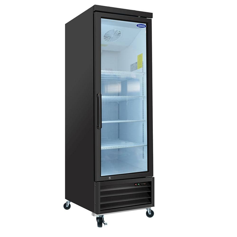 27 in. 19.2 cu. ft. Commercial Upright Merchandiser Refrigerator in Black with Tempered Glass Door