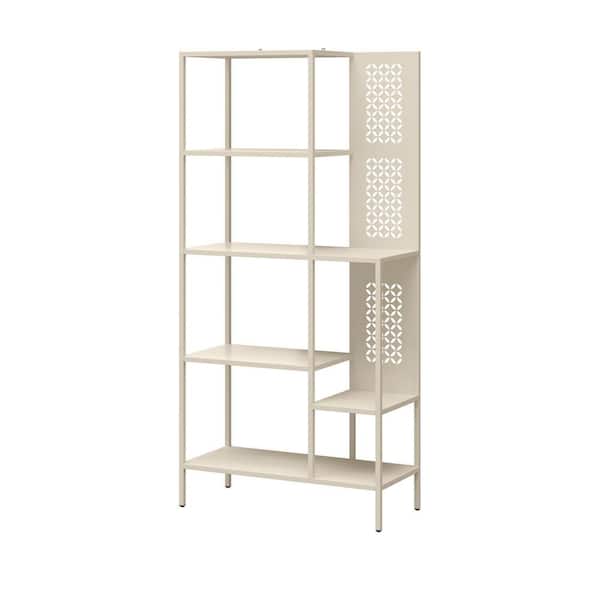 Ameriwood Home Annie, 73 in. Tall, Parchment Steel Bookcase 5-Shelf