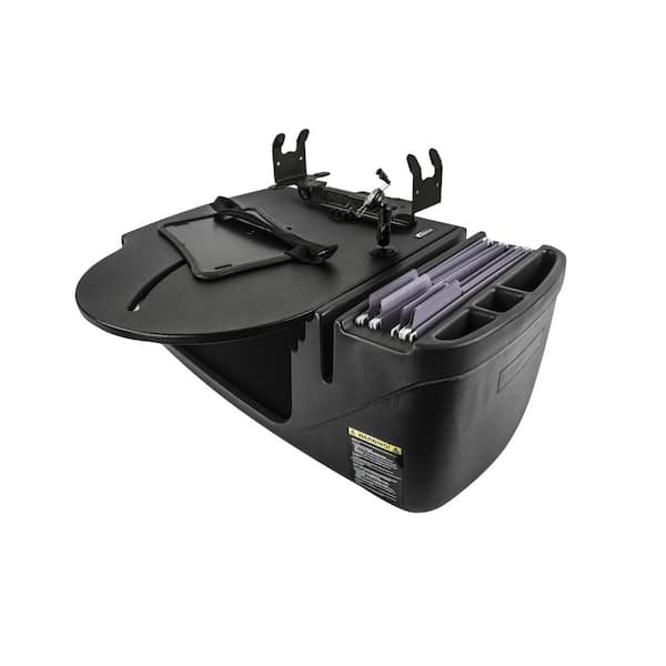 AutoExec Roadmaster Car Desk with Phone Mount and Printer Stand Black