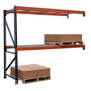 96 in. W x 120 in. H x 42 in. D Steel 2-Tier Pallet Rack Add-On Unit with Wire Decking