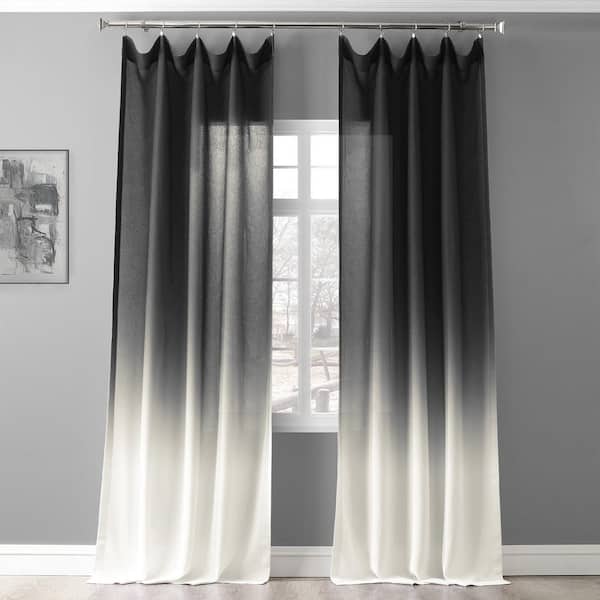 Exclusive Fabrics Furnishings Ombre, 36 Inch Black Sheer Curtains