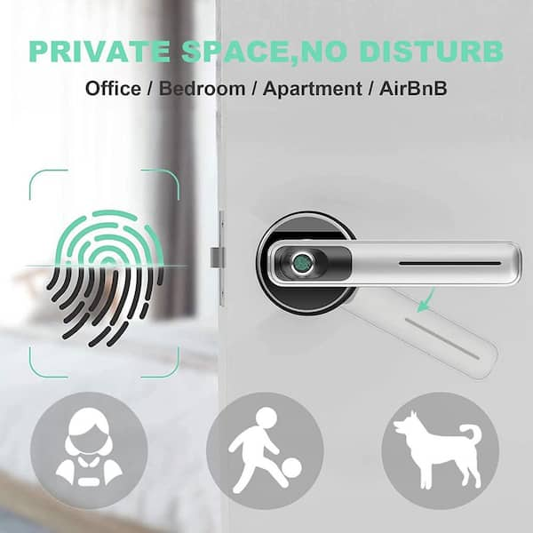 Slimline Fingerprint Smart Lock. Multipoint Compatible - Silver