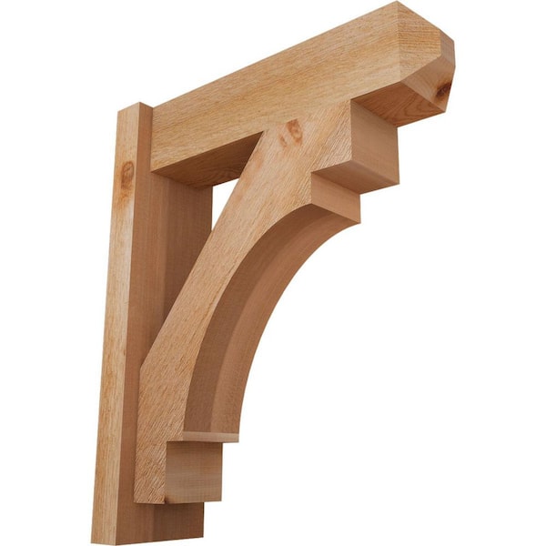Ekena Millwork 6 in. x 24 in. x 20 in. Western Red Cedar Merced Craftsman Rough Sawn Outlooker