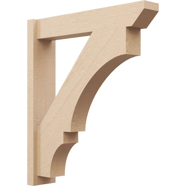 Ekena Millwork 6 in. x 34 in. x 30 in. Balboa Slat Rough Cedar Woodgrain Timberthane Polyurethane Outlooker, Primed Tan