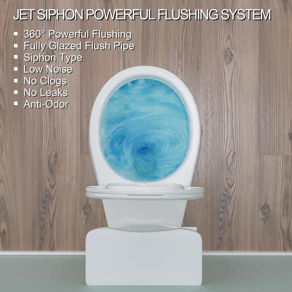 HOMLYLINK 21 in. Tall 2-Piece Toilet 1.28 GPF Single Flush Round