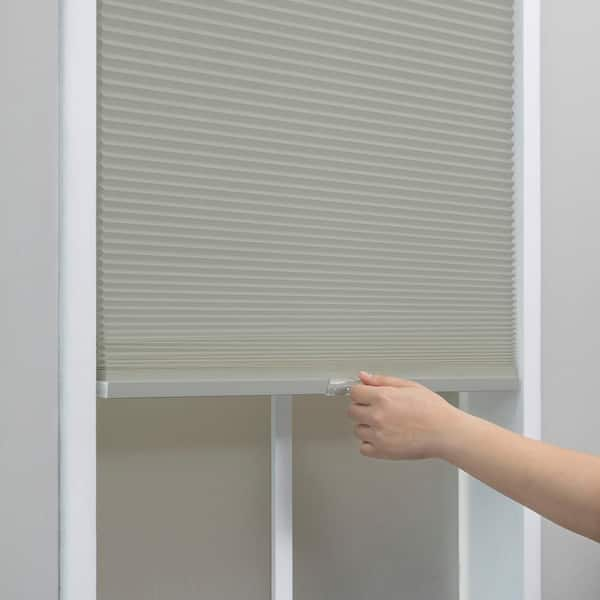 Perfect Lift Window Treatment Cut-to-Width Gray Cloud Cordless Light  Filtering Polyester 3/8 in. Cellular Shade 34.5 in. W x 64 in. L QCLG344640  - The Home Depot