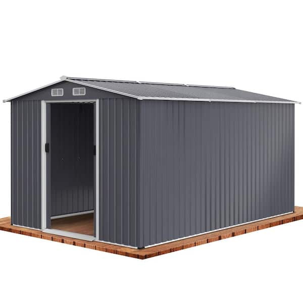 8 ft.W x 12 ft.D Outdoor Metal Garden Shed,Tool House with Sliding
