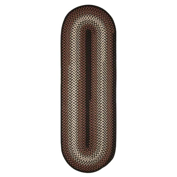 Pioneer Black Multi 2 ft. x 10 ft. Indoor/Outdoor Braided Runner Rug