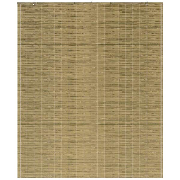 Oriental Furniture Burnt Bamboo Cordless Window Shade Natural 60 in. W x 72 in. L