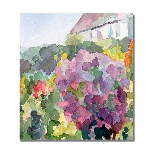 Trademark Fine Art 18 in. x 18 in. Purple Blossoms Monets Garden Canvas Art-DISCONTINUED