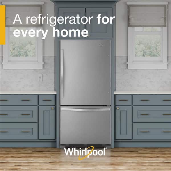 22 cu. ft. Bottom Freezer Refrigerator in Stainless Steel with Spill Guard Glass Shelves