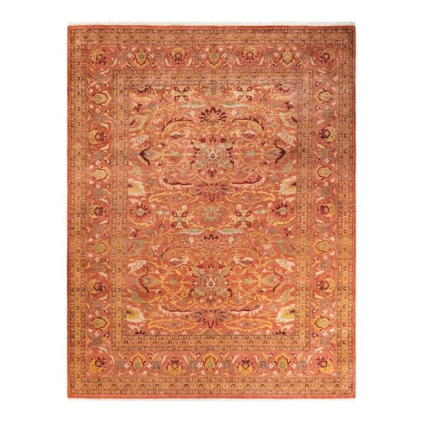 Solo Rugs Eclectic One-of-a-Kind Contemporary Pink 8 ft. 2 in. x 10 ft. 5 in. Floral Area Rug