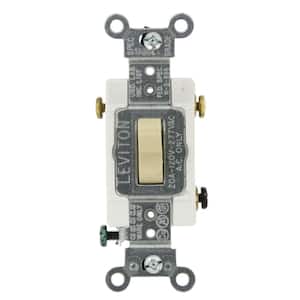 20 Amp 120/277-Volt Heavy Duty 3-Way AC Quiet Toggle Switch, Ivory