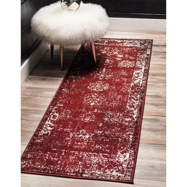 Sofia Casino Burgundy 3' 3 x 16' 5 Runner Rug