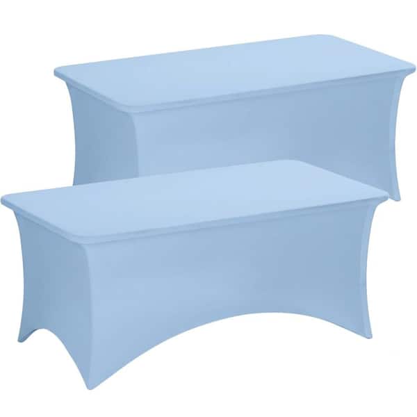 2 Pack 6FT Stretch Spandex Fitted Rectangular Table Covers, Washable Table Cloths