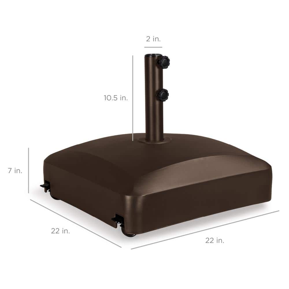 Bronze Heavy Duty Mobile Umbrella Base with Wheels