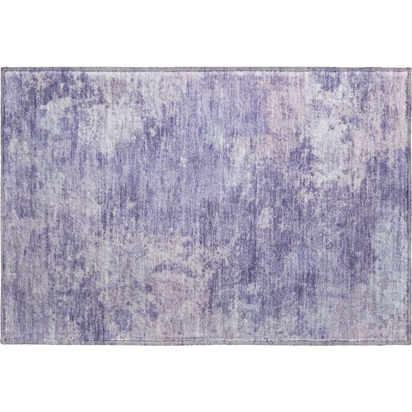 Mayfield Premium Machine Washable Abstract AMF2364 Plum 2 ft. x 3 ft. Accent Rug