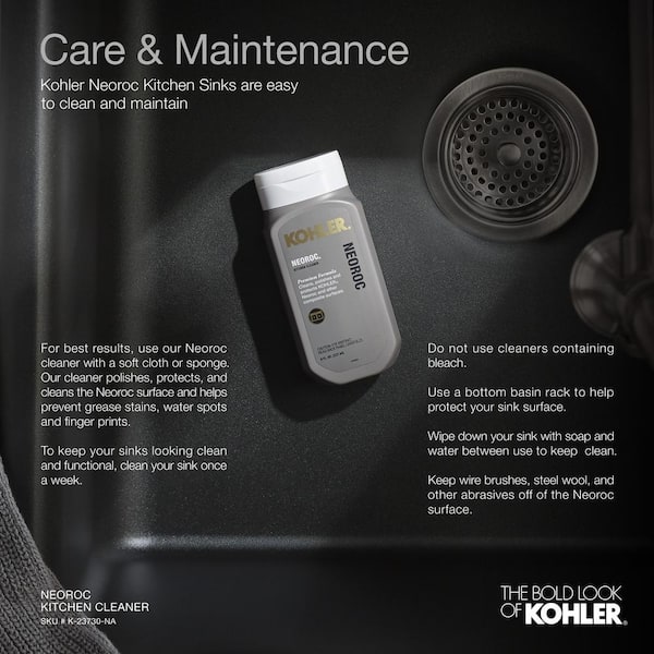 KOHLER Cairn Beige Granite Composite 14 in. Undermount Bar Sink in Matte Taupe K-8223-CM3