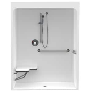 Accessible Acrylic 60 in. x 30 in. x 78.8 in. 1-Piece ADA Shower Stall w/ Left Seat and Grab Bars in White