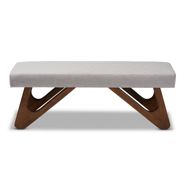 Baxton Studio Rika Greyish Beige Bench