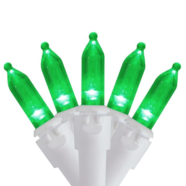 Northlight Set of 50 Green LED Mini Christmas Lights with White Wire
