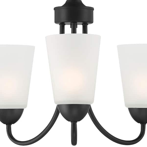 Designers Fountain Malone 3-Light Matte Black Chandelier with