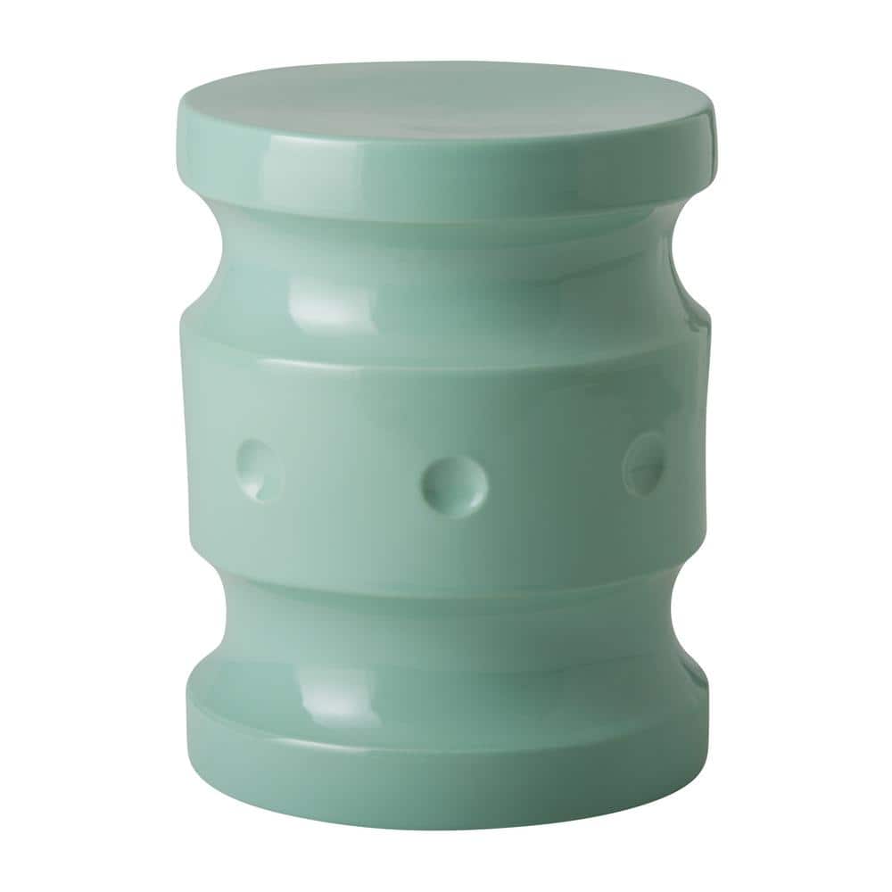 Spindle 19 in. H Light Teal Round Ceramic Garden Stool price history on PriceWatchPro