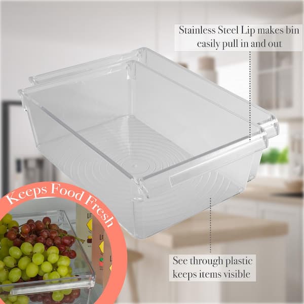 Reusable Freezer Containers Large The Box Can Be Divided Into Storage Boxes, Vegetable Snack Storage, Transparent Crisper with Lid, Fruit and