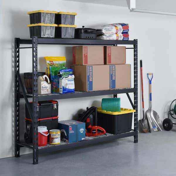WorkPro 77” W x 24” D x 72” H 3-Tier Freestanding Shelf, 6000 lbs. Capacity, Steel